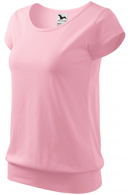 Lacné dámske trendové tričko, ružová