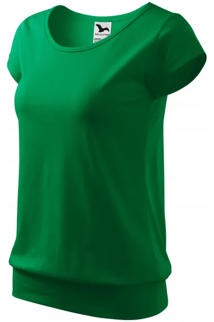 Lacné dámske trendové tričko, trávová zelená