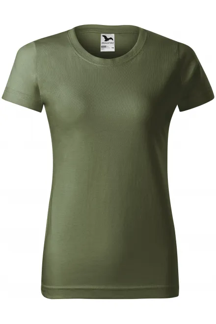 Lacné dámske tričko jednoduché - khaki, XS
