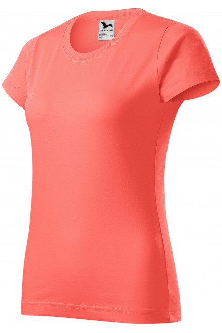 Lacné dámske tričko jednoduché, koralová, lacné oranžové tričká