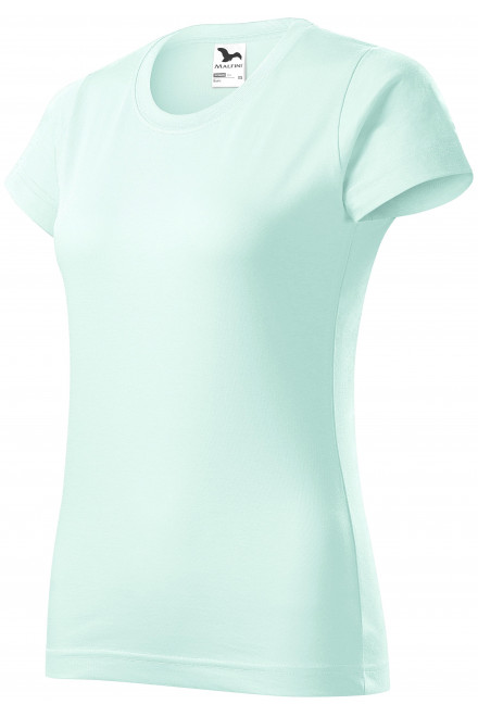 Lacné dámske tričko jednoduché, ľadová zelená, lacné bavlnené tričká
