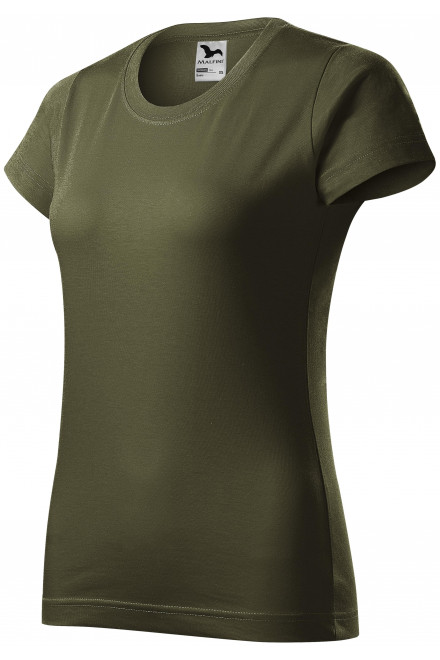 Lacné dámske tričko jednoduché, military, lacné zelené tričká