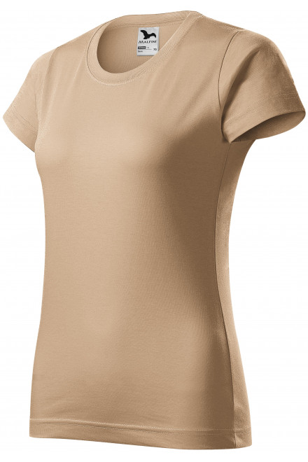 Lacné dámske tričko jednoduché, piesková, lacné hnedé tričká