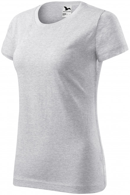 Lacné dámske tričko jednoduché, svetlosivý melír