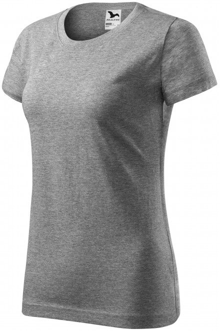 Lacné dámske tričko jednoduché, tmavosivý melír, lacné dámske tričká