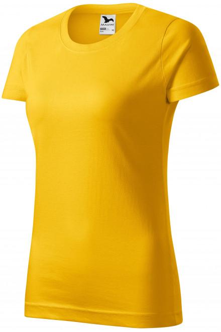 Lacné dámske tričko jednoduché, žltá, lacné bavlnené tričká
