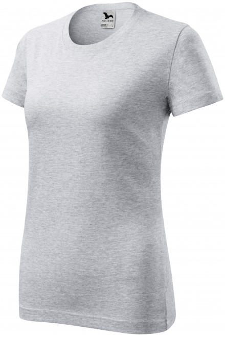 Lacné dámske tričko klasické, svetlosivý melír, lacné dámske tričká