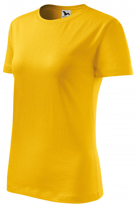 Lacné dámske tričko klasické, žltá