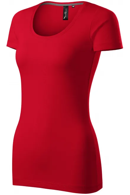 Lacné dámske tričko s ozdobným prešitím, formula červená