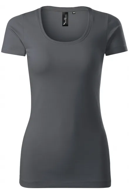 Lacné dámske tričko s ozdobným prešitím - svetlo šedá, L