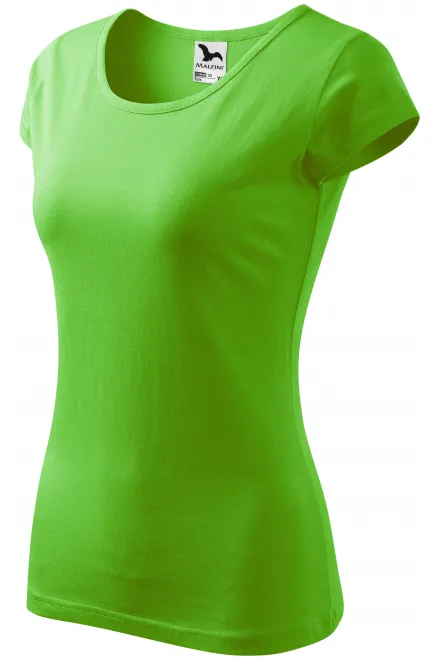 Lacné dámske tričko s veľmi krátkym rukávom, jablkovo zelená