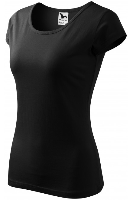 Lacné dámske tričko s veľmi krátkym rukávom, čierna, lacné bavlnené tričká
