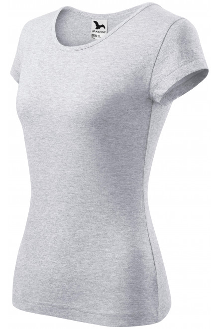 Lacné dámske tričko s veľmi krátkym rukávom, svetlosivý melír, lacné bavlnené tričká