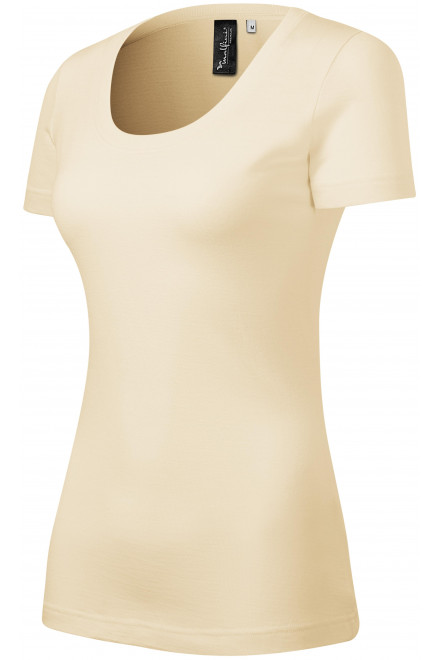 Lacné dámske tričko z Merino vlny, mandľová, lacné jednofarebné tričká