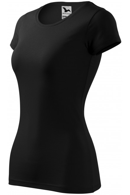 Lacné dámske tričko zúžené, čierna, lacné tričká s krátkymi rukávmi