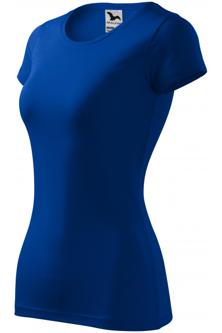 Lacné dámske tričko zúžené, kráľovská modrá, lacné tričká bez potlače
