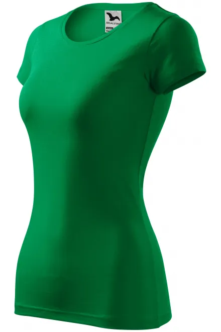 Lacné dámske tričko zúžené, trávová zelená