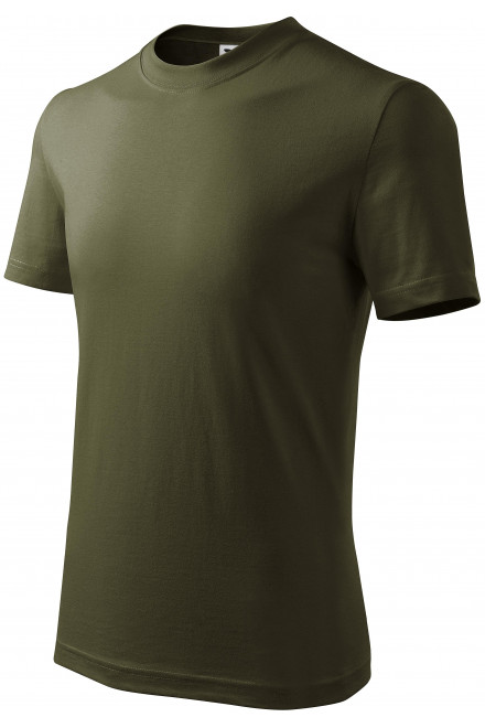Lacné detské tričko jednoduché, military, lacné zelené tričká