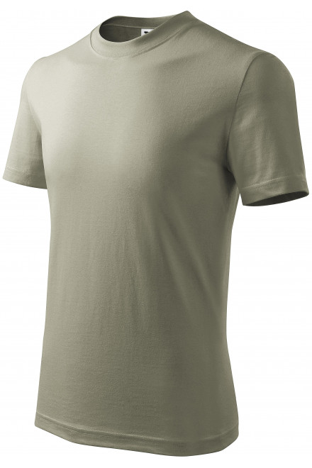 Lacné detské tričko jednoduché, svetlá khaki, lacné jednofarebné tričká
