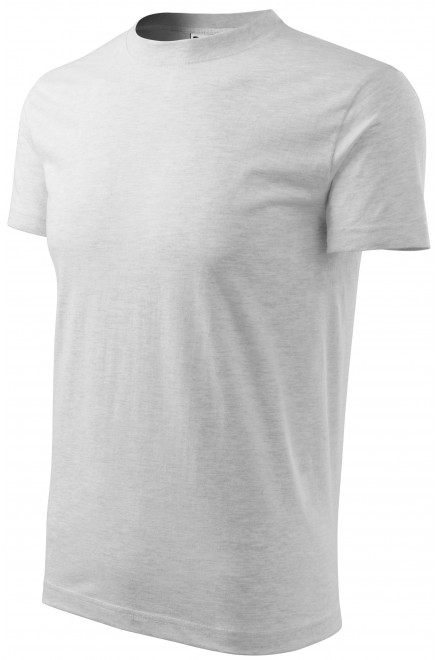 Lacné detské tričko jednoduché, svetlosivý melír, lacné tričká bez potlače