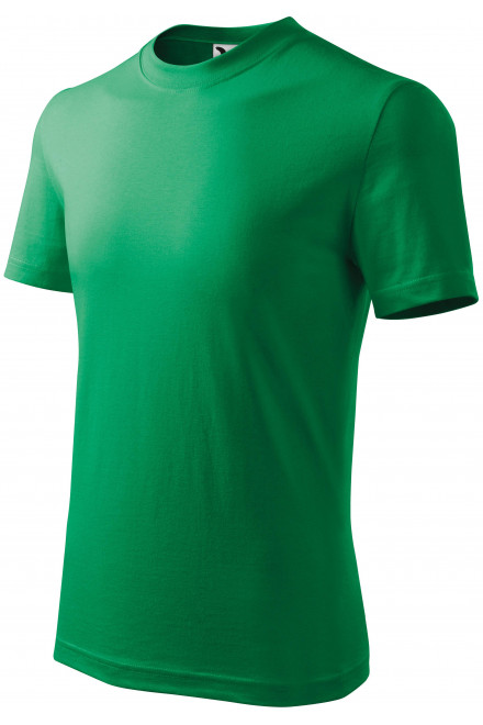 Lacné detské tričko jednoduché, trávová zelená, lacné bavlnené tričká