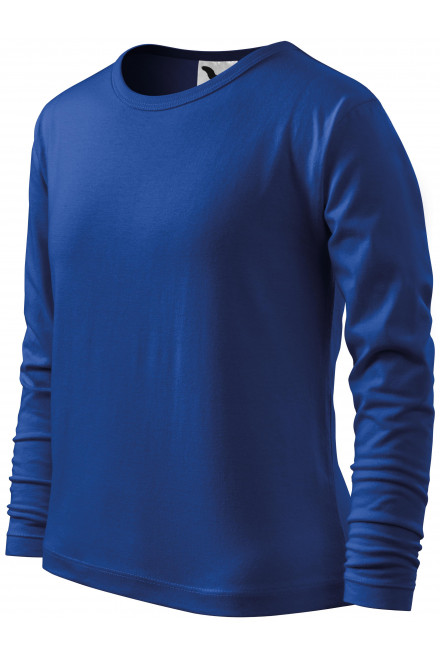 Lacné detské tričko s dlhým rukávom, kráľovská modrá, lacné tričká na potlač