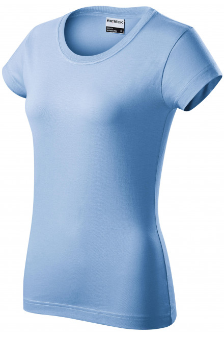 Lacné odolné dámske tričko, nebeská modrá, lacné tričká bez potlače