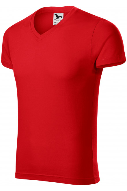 Lacné pánske priliehavé tričko, červená