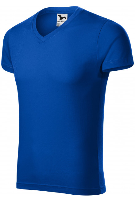 Lacné pánske priliehavé tričko, kráľovská modrá, lacné modré tričká
