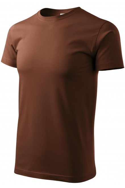 Lacné pánske tričko jednoduché, čokoládová, lacné pánske tričká