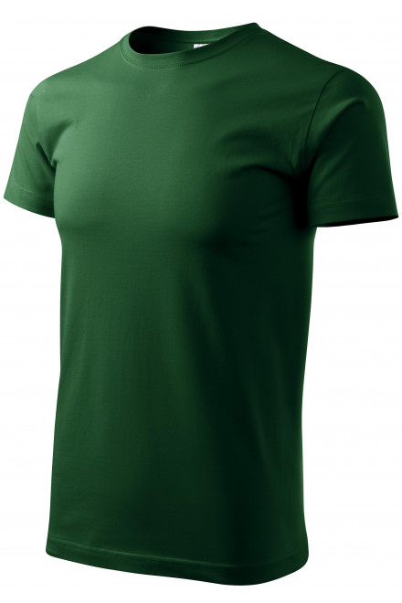 Lacné pánske tričko jednoduché, fľaškovozelená, lacné tričká s krátkymi rukávmi