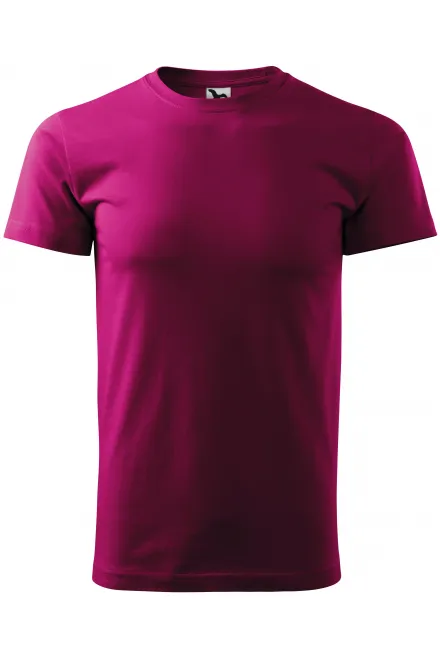 Lacné pánske tričko jednoduché - fuchsia red, XS
