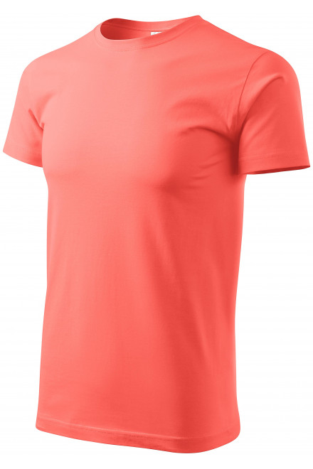 Lacné pánske tričko jednoduché, koralová, lacné oranžové tričká