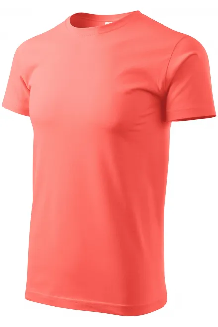 Lacné pánske tričko jednoduché, koralová