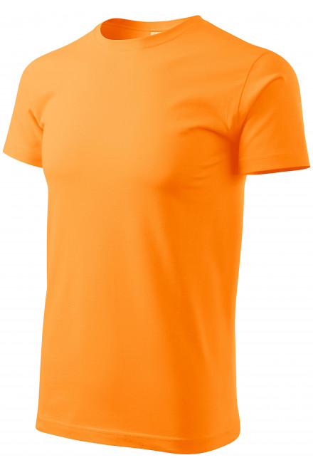 Lacné pánske tričko jednoduché, mandarínková oranžová