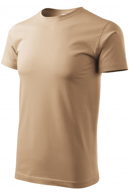 Lacné pánske tričko jednoduché, piesková, lacné hnedé tričká