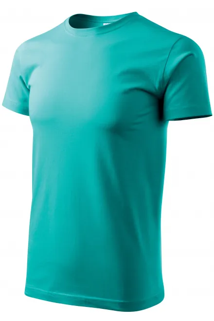 Lacné pánske tričko jednoduché, smaragdovozelená