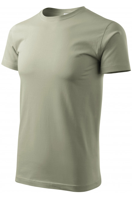 Lacné pánske tričko jednoduché, svetlá khaki, lacné tričká