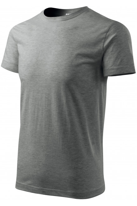 Lacné pánske tričko jednoduché, tmavosivý melír, lacné sivé tričká