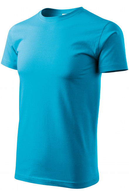 Lacné pánske tričko jednoduché, tyrkysová, lacné pánske tričká