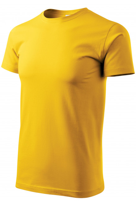 Lacné pánske tričko jednoduché, žltá, lacné tričká bez potlače