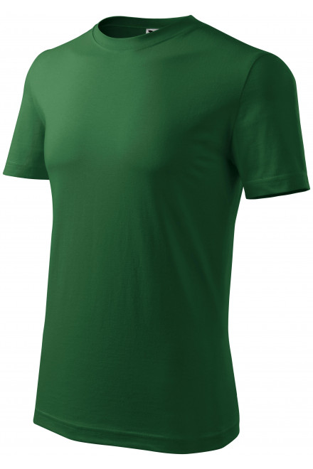 Lacné pánske tričko klasické, fľaškovozelená, lacné zelené tričká