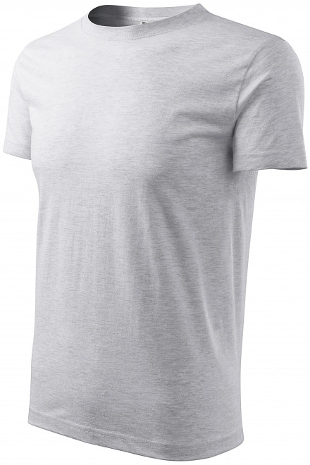 Lacné pánske tričko klasické, svetlosivý melír, lacné pánske tričká