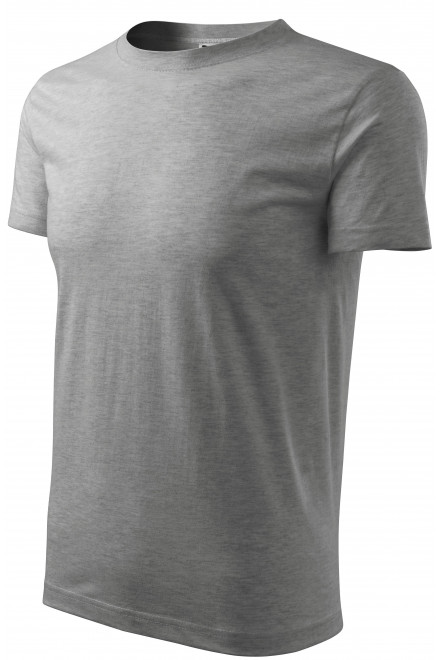 Lacné pánske tričko klasické, tmavosivý melír, lacné sivé tričká