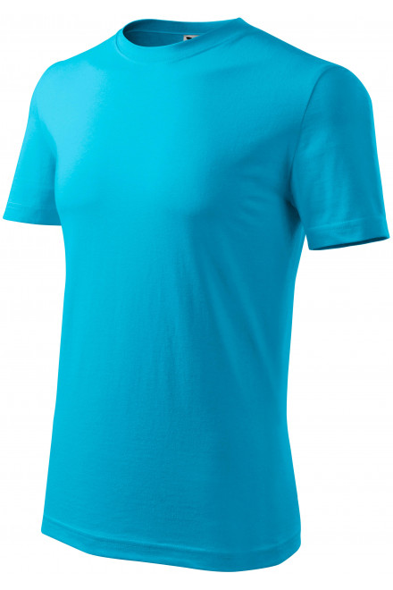 Lacné pánske tričko klasické, tyrkysová, lacné modré tričká