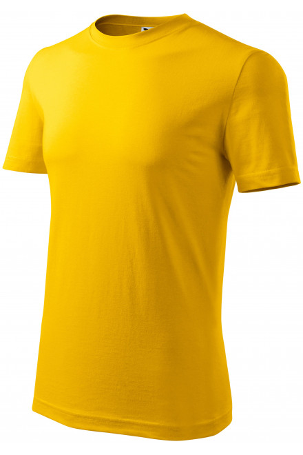 Lacné pánske tričko klasické, žltá, lacné tričká bez potlače