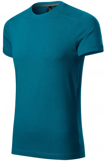 Lacné pánske tričko ozdobené, petrol blue