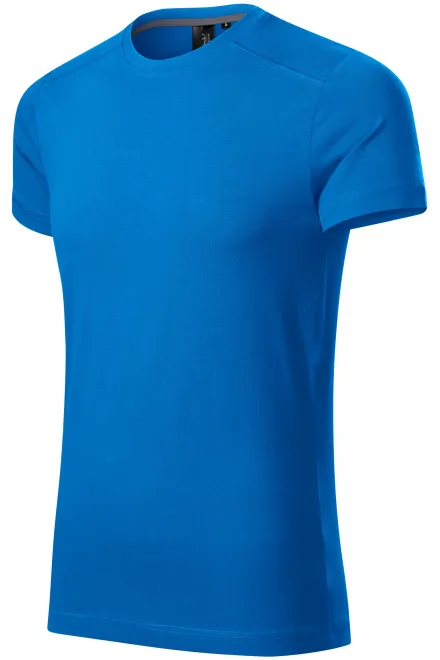 Lacné pánske tričko ozdobené, oceánska modrá