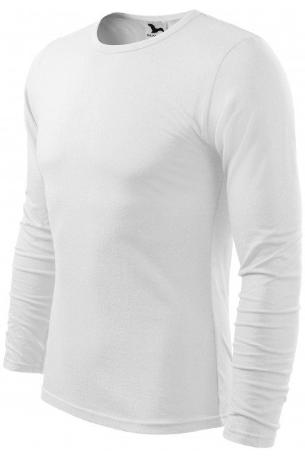 Lacné pánske tričko s dlhým rukávom, biela, lacné pánske tričká
