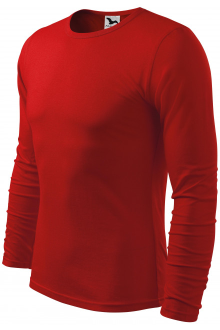 Lacné pánske tričko s dlhým rukávom, červená, lacné červené tričká